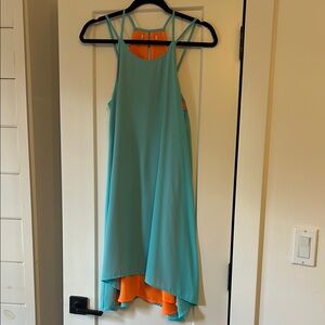 Aqua and Orange Layered Dress